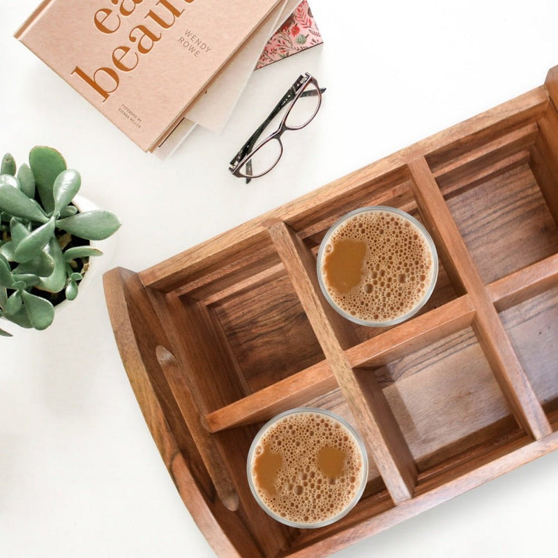 Two in One Wooden Flatware Organizer and Tea Glass Holder | Verified Sustainable Kitchen Organisers on Brown Living™