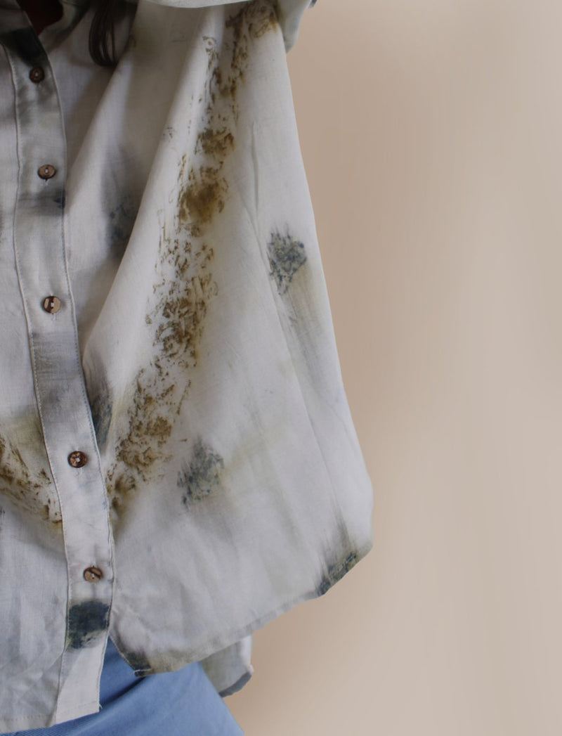 Umi Handwoven Khadi Tussar Cotton Shirt White | Verified Sustainable Womens Shirt on Brown Living™