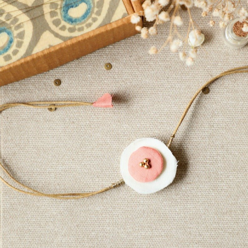 Upcycled Fabric Artisanal Rakhi - Pink | Verified Sustainable Rakhi on Brown Living™