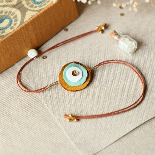 Upcycled Fabric Artisanal Rakhi | Stacked Circles | Verified Sustainable Rakhi on Brown Living™