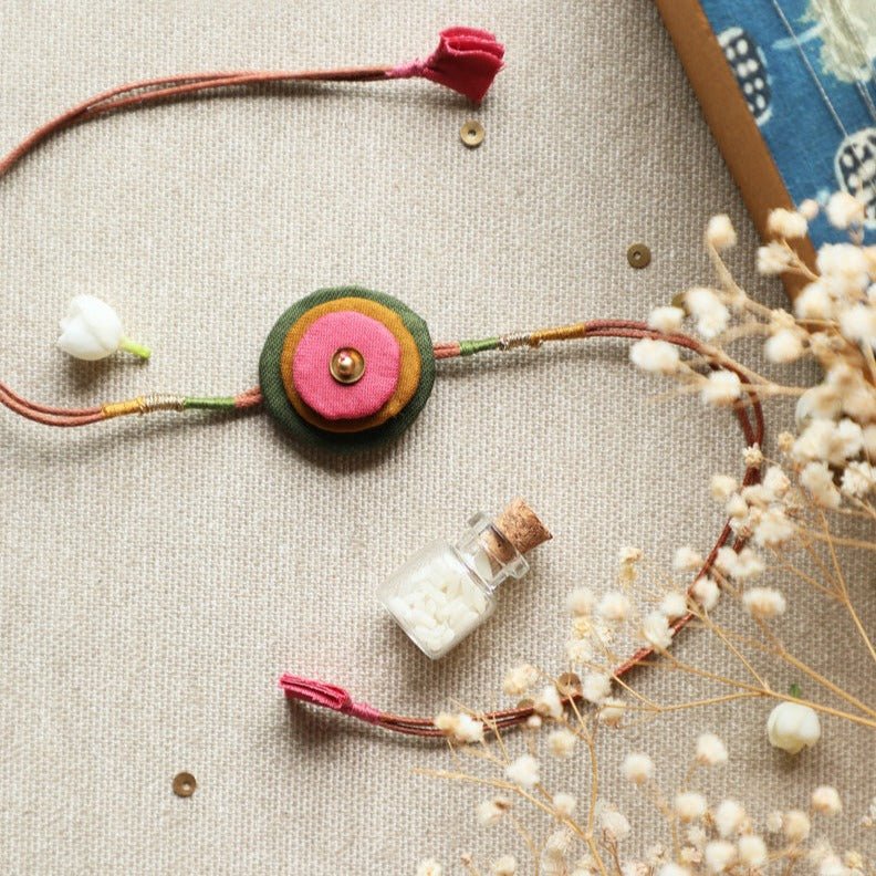 Upcycled Fabric Artisanal Rakhi | Stacked Circles | Verified Sustainable Rakhi on Brown Living™