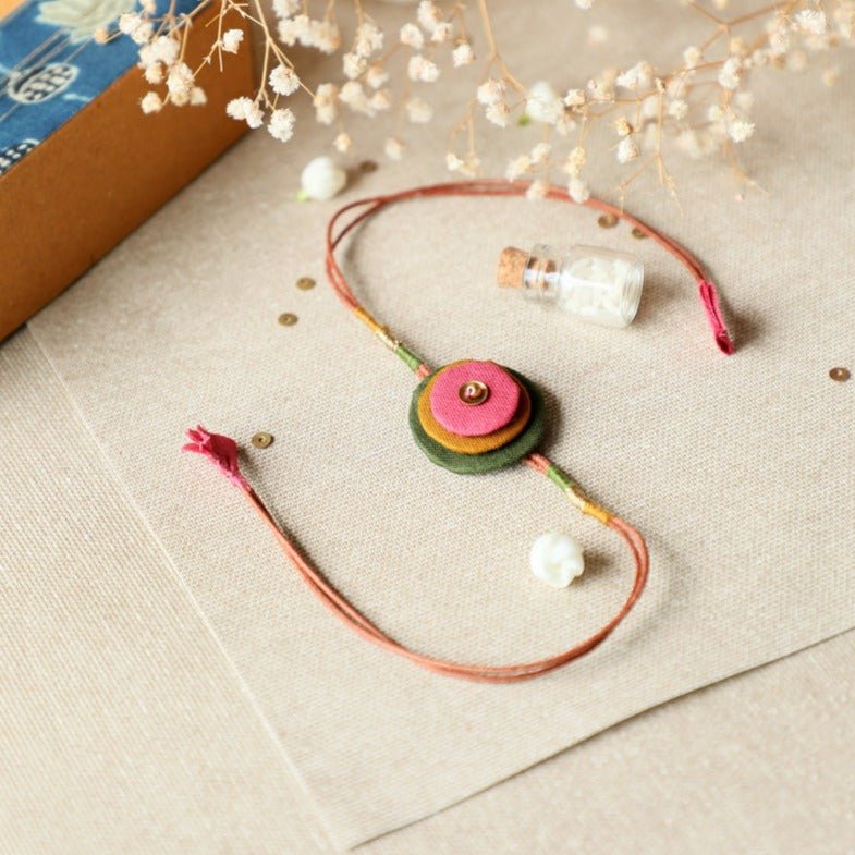 Upcycled Fabric Artisanal Rakhi | Stacked Circles | Verified Sustainable Rakhi on Brown Living™