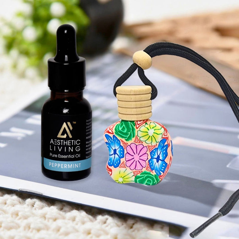 Urn Shape Car Aromatizer/ Diffuser Bottle with Essential Oil | Verified Sustainable Essential Oils on Brown Living™