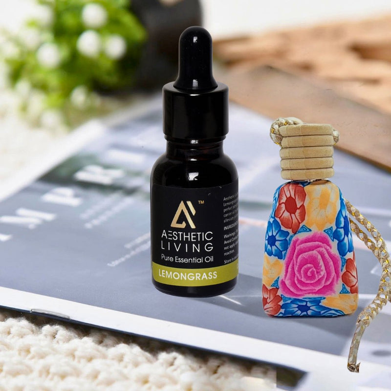 Vase Shape Car Aromatizer/Diffuser Bottle with Essential Oil | Verified Sustainable Essential Oils on Brown Living™