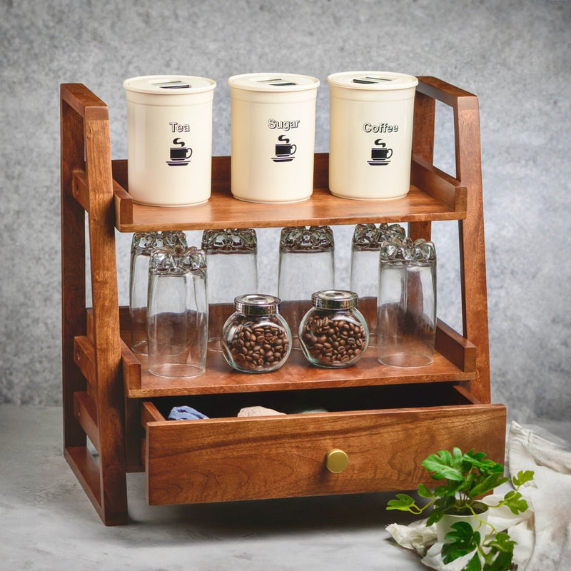 Versatile Wooden Organizer with Drawer | Verified Sustainable Kitchen Organisers on Brown Living™