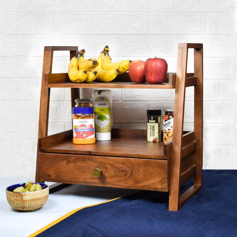 Versatile Wooden Organizer with Drawer | Verified Sustainable Kitchen Organisers on Brown Living™