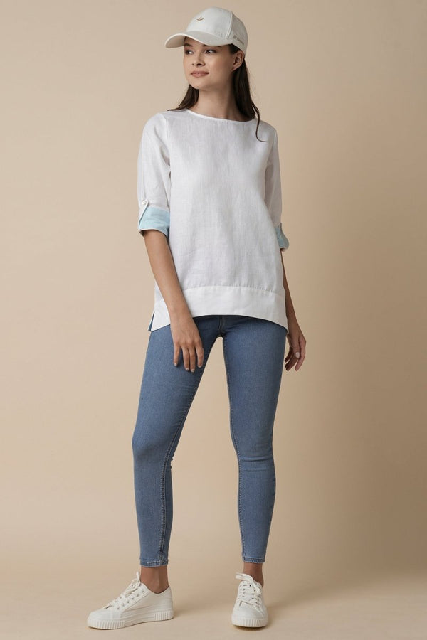 Whisper Top - White - 100% Hemp | Verified Sustainable Womens Shirt on Brown Living™