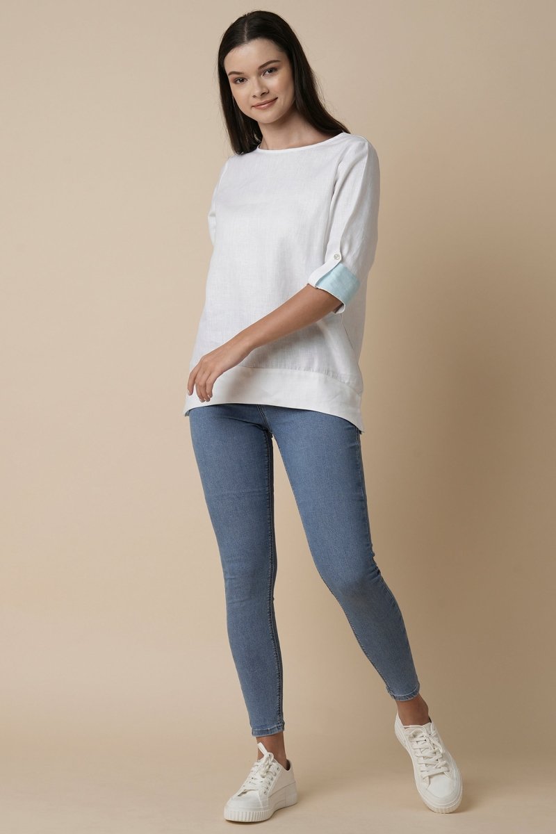 Whisper Top - White - 100% Hemp | Verified Sustainable Womens Shirt on Brown Living™