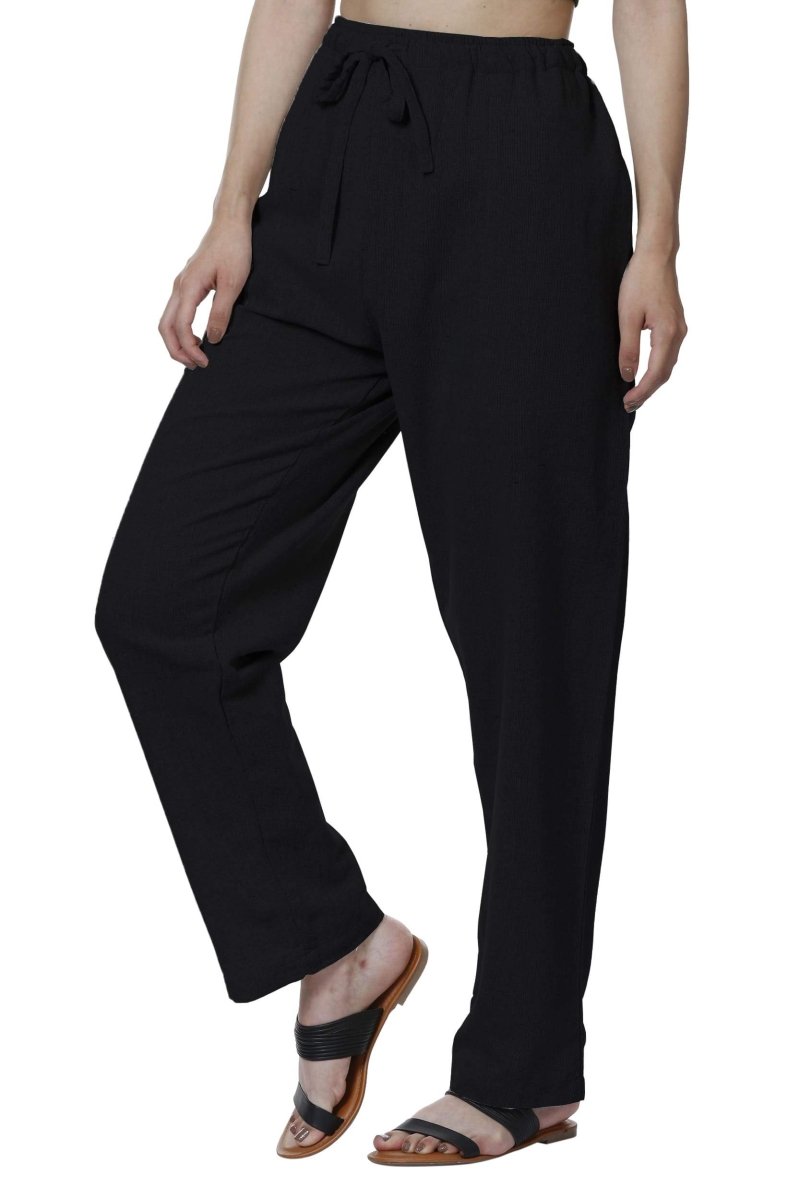 Women's Lounge Pant | Black | Free Size | Verified Sustainable Womens Pants on Brown Living™