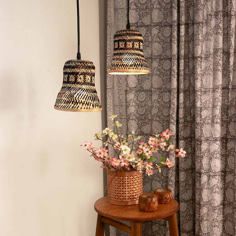 Bamboo Bell Lamp - Set of 2 - Black