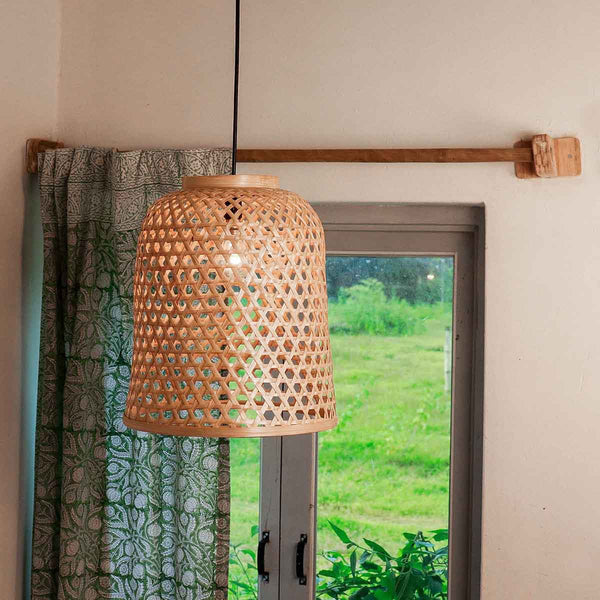 Dome Shaped Bamboo Hanging Pendant Lamp