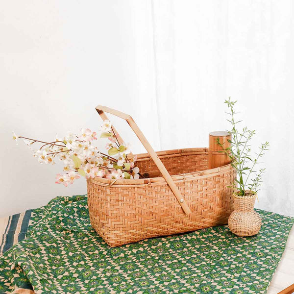 Bamboo Picnic Basket withOne Handle