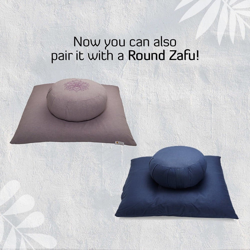 Zabuton Cushion for Meditation & Zafu filled with Cotton - Lavender | Verified Sustainable Yoga Pillow on Brown Living™