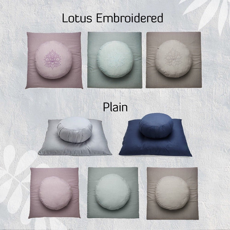 Zabuton Cushion for Meditation & Zafu filled with Cotton - Lavender | Verified Sustainable Yoga Pillow on Brown Living™