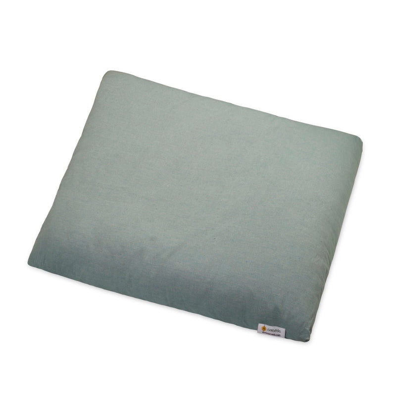 Zabuton Cushion for Meditation & Zafu filled with Cotton - Misty Blue | Verified Sustainable Yoga Pillow on Brown Living™