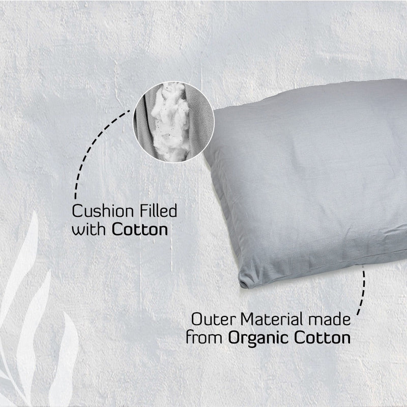 Zafu - Zabuton Meditation & Zen Cushion Combo - Misty Blue | Verified Sustainable Yoga Pillow on Brown Living™