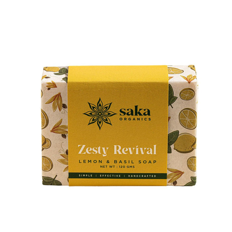 Zesty Revival | Handmade Lemon & Basil Soap with Moisturizing Formula (120gm) | Verified Sustainable Body Soap on Brown Living™