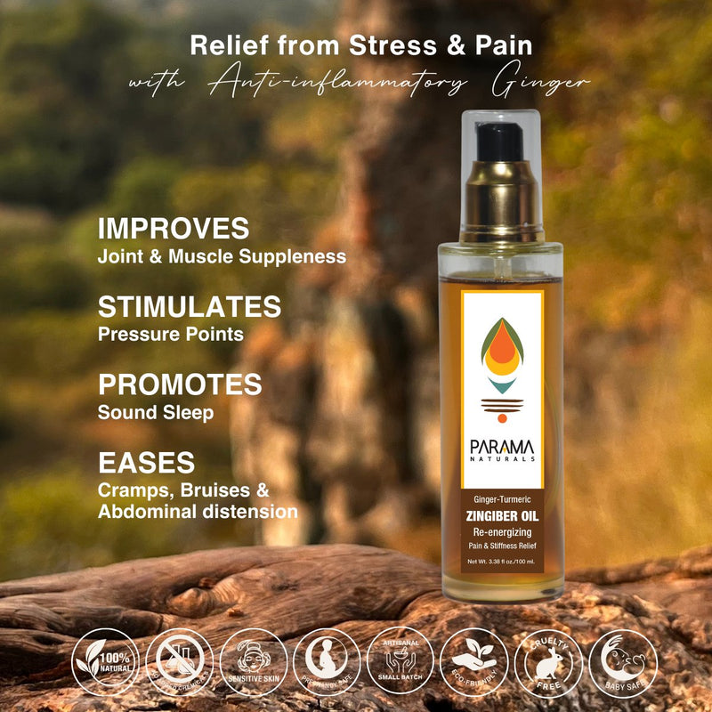 Zingiber Oil Re - Energizing Pain & Stiffness Relief | Verified Sustainable Body Oil on Brown Living™