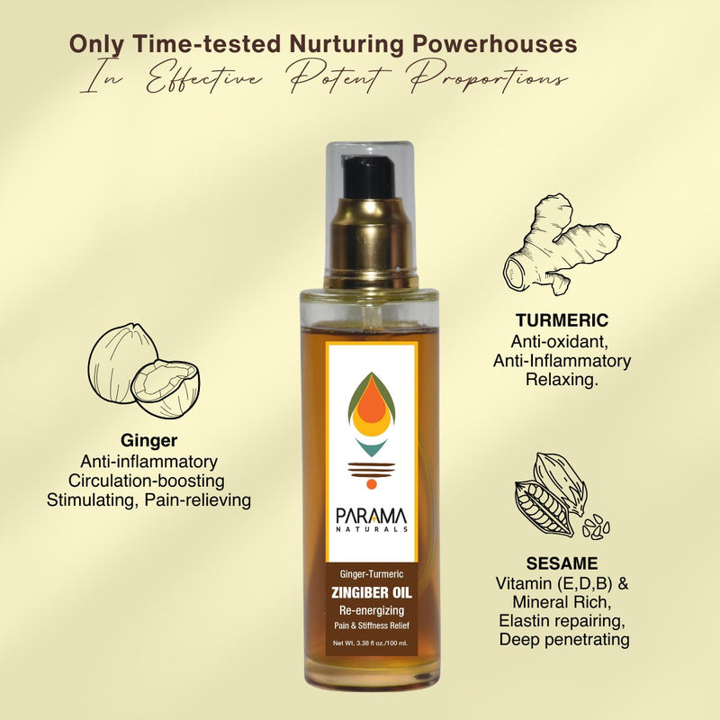 Zingiber Oil Re - Energizing Pain & Stiffness Relief | Verified Sustainable Body Oil on Brown Living™