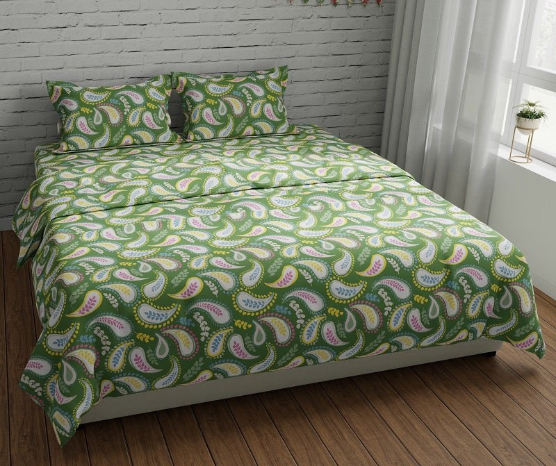 Buy 100% Pure Cotton Paisley Bedsheet Set | Shop Verified Sustainable Bed Linens on Brown Living™