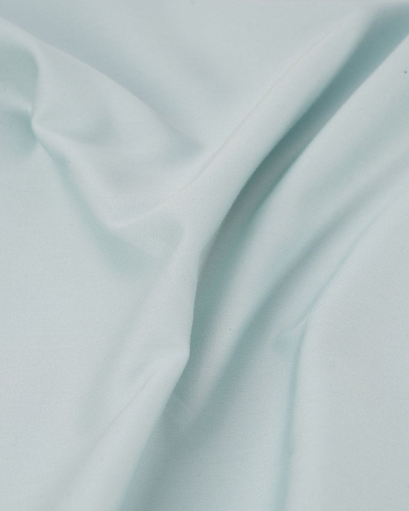 Buy 100% Pure Cotton Plain Satin Blue Mist Bedsheet Set | Shop Verified Sustainable Bed Linens on Brown Living™