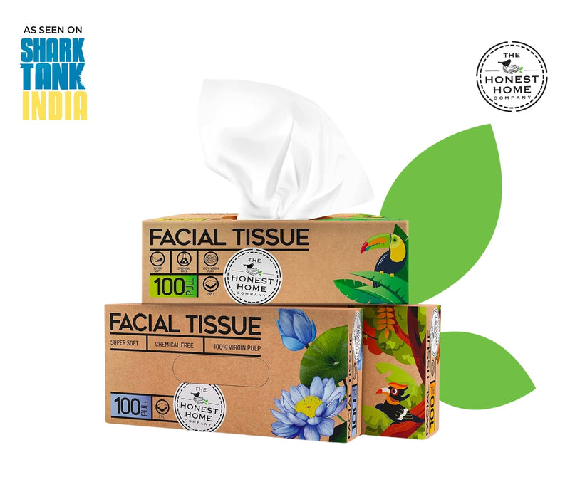 2Ply Facial Tissue Box- 100 Pulls (Pack of 3) | Verified Sustainable Face Tissue on Brown Living™