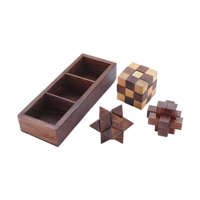 Buy Wooden 3D Puzzles Game 3-in-1 Brain Teaser Game | Shop Verified Sustainable Learning & Educational Toys on Brown Living™