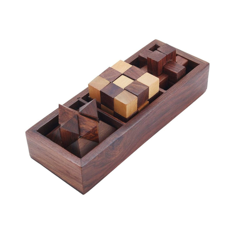 Buy Wooden 3D Puzzles Game 3-in-1 Brain Teaser Game | Shop Verified Sustainable Learning & Educational Toys on Brown Living™