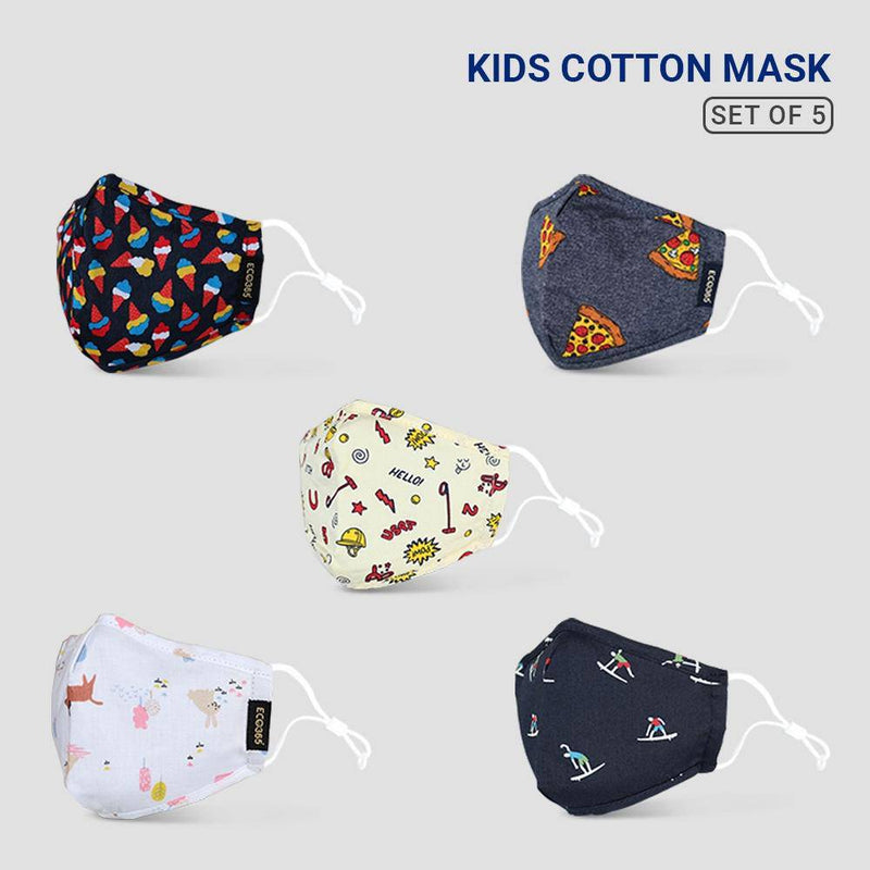 Buy 7 Layer Reusable Cotton Mask For Kids - Pack Of 5 | Shop Verified Sustainable Face Mask on Brown Living™