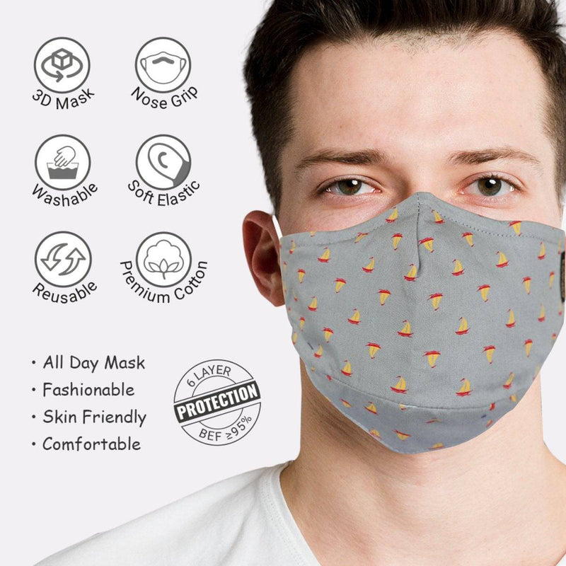 Buy 7 Layer Reversible Cotton Mask - Pack Of 9 | Shop Verified Sustainable Face Mask on Brown Living™