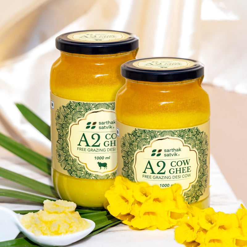 Buy A2 Desi Cow Ghee - 1 Ltr + 1 Ltr | Shop Verified Sustainable Ghee on Brown Living™