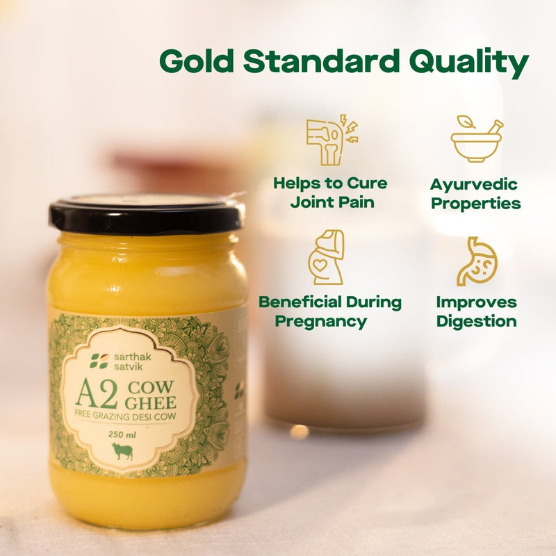 Buy A2 Desi Cow Ghee - 250ml + 250ml | Shop Verified Sustainable Products on Brown Living