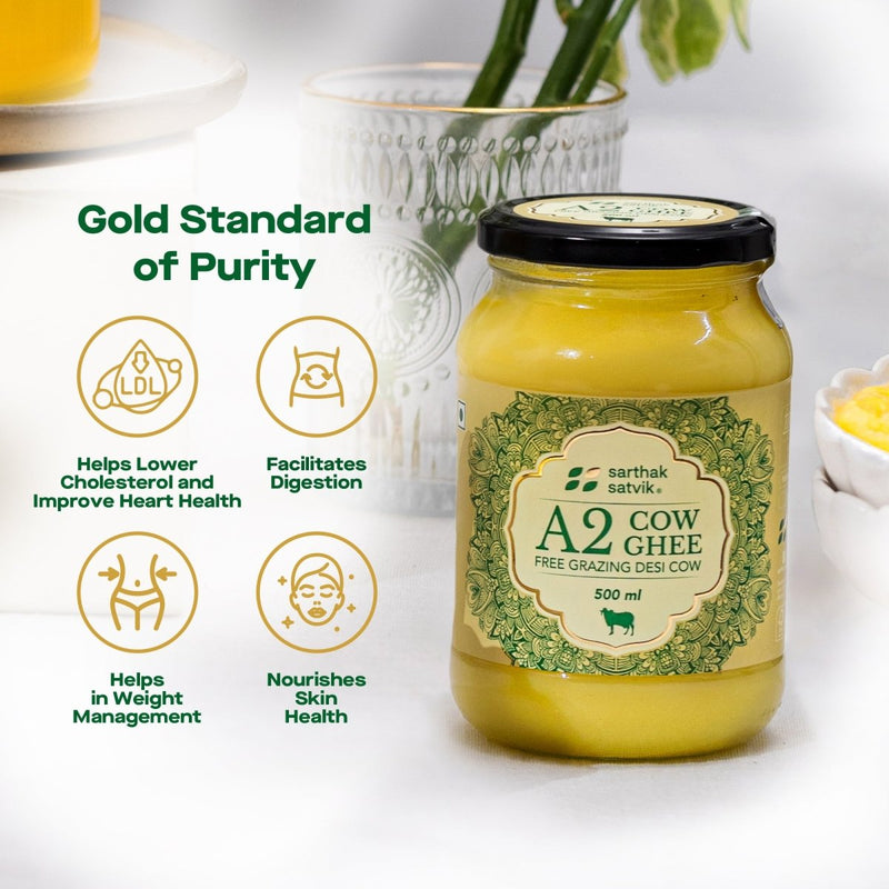 Buy A2 Desi Cow Ghee - 500 ml + 500 ml | Shop Verified Sustainable Ghee on Brown Living™