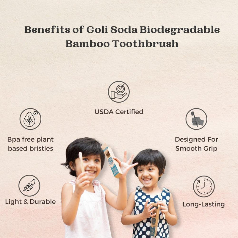 Buy Adults And Kids Bamboo Toothbrush Combo - Pack of 3 | Shop Verified Sustainable Tooth Brush on Brown Living™