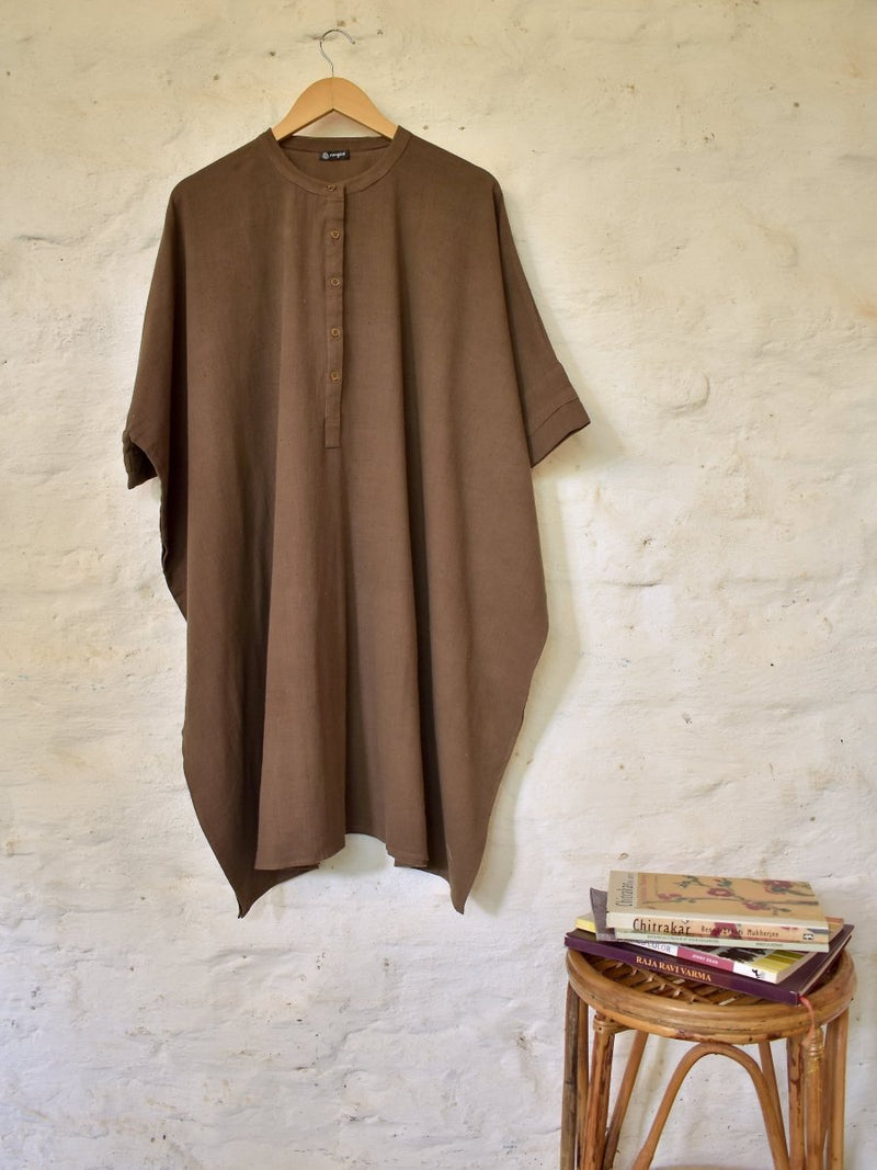 Afsana- 100% Pure Khadi Kaftan | Verified Sustainable Womens Dress on Brown Living™