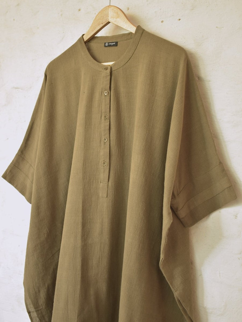 Afsana- 100% Pure Khadi Kaftan | Verified Sustainable Womens Dress on Brown Living™