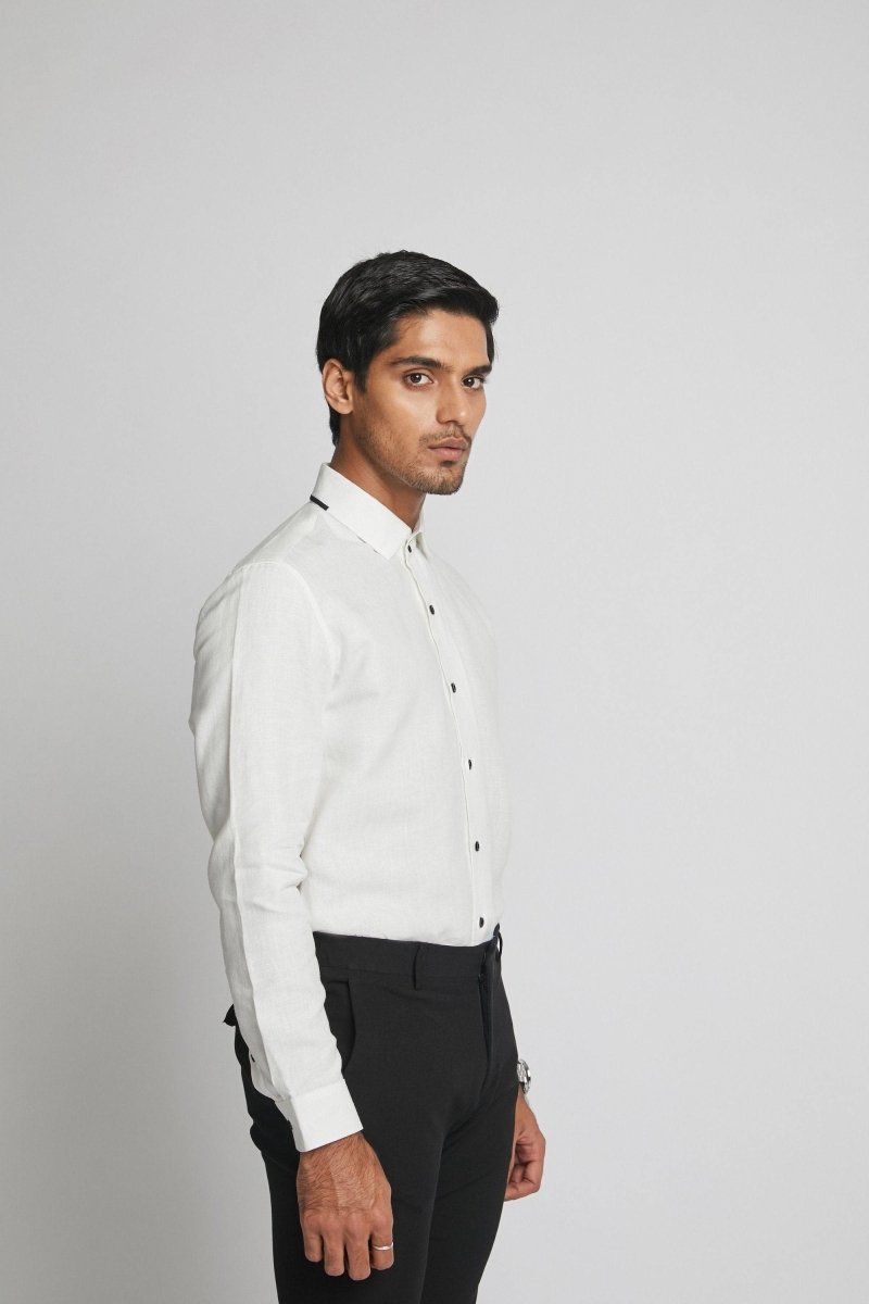 Buy Aglow High Collar Shirt White | Shop Verified Sustainable Mens Shirt on Brown Living™