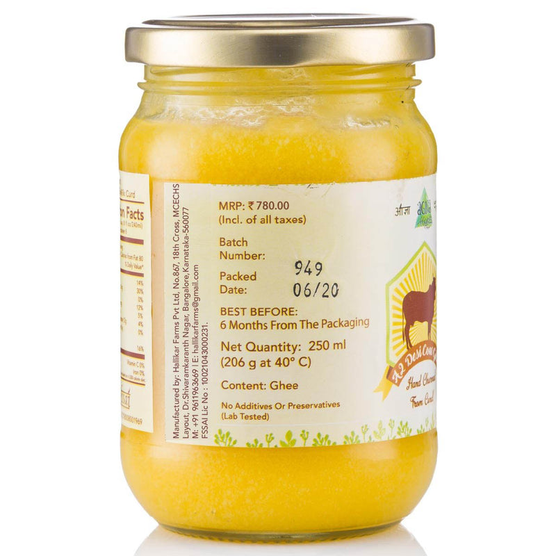 Agna A2 Desi Gir Cowghee- 250G | Verified Sustainable Ghee on Brown Living™