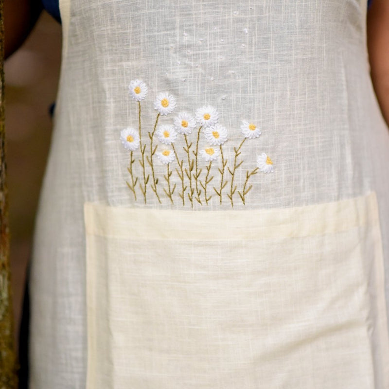 Buy Amala Cream Apron | Shop Verified Sustainable Kitchen Linens on Brown Living™