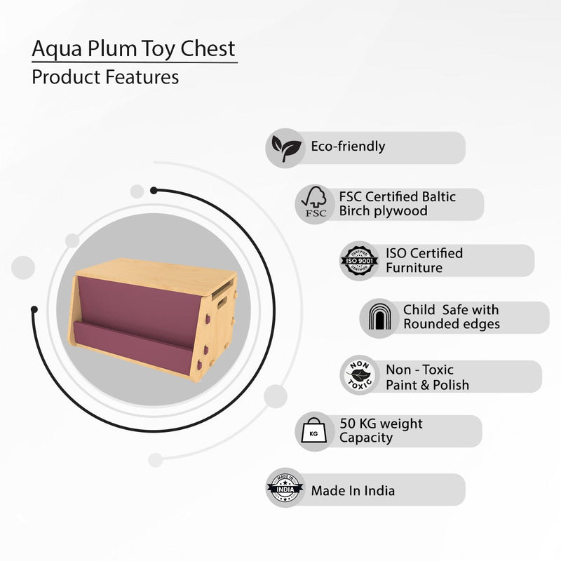 Buy Aqua Plum | Wooden Toy Chest | Shop Verified Sustainable Decor & Artefacts on Brown Living™