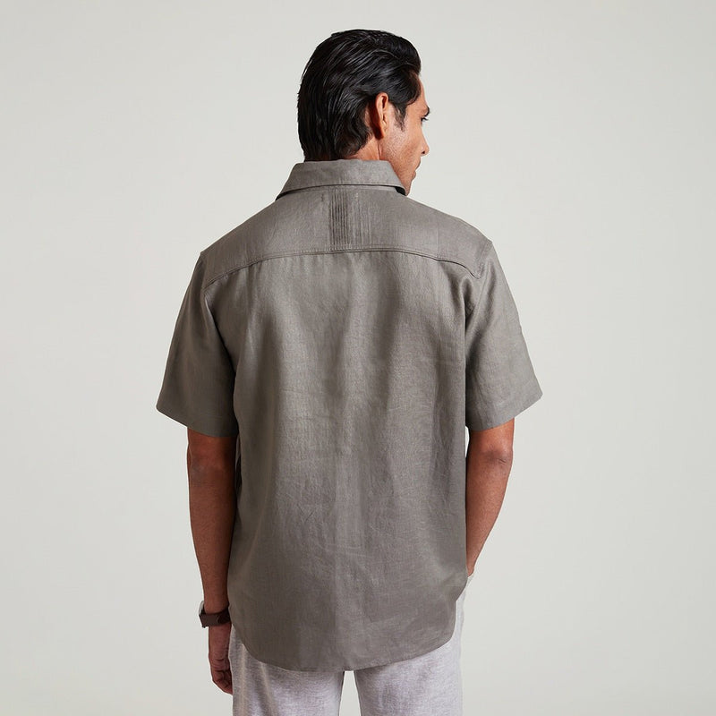 Buy Arthur Organic Linen Half Sleeve Shirt | Shop Verified Sustainable Products on Brown Living