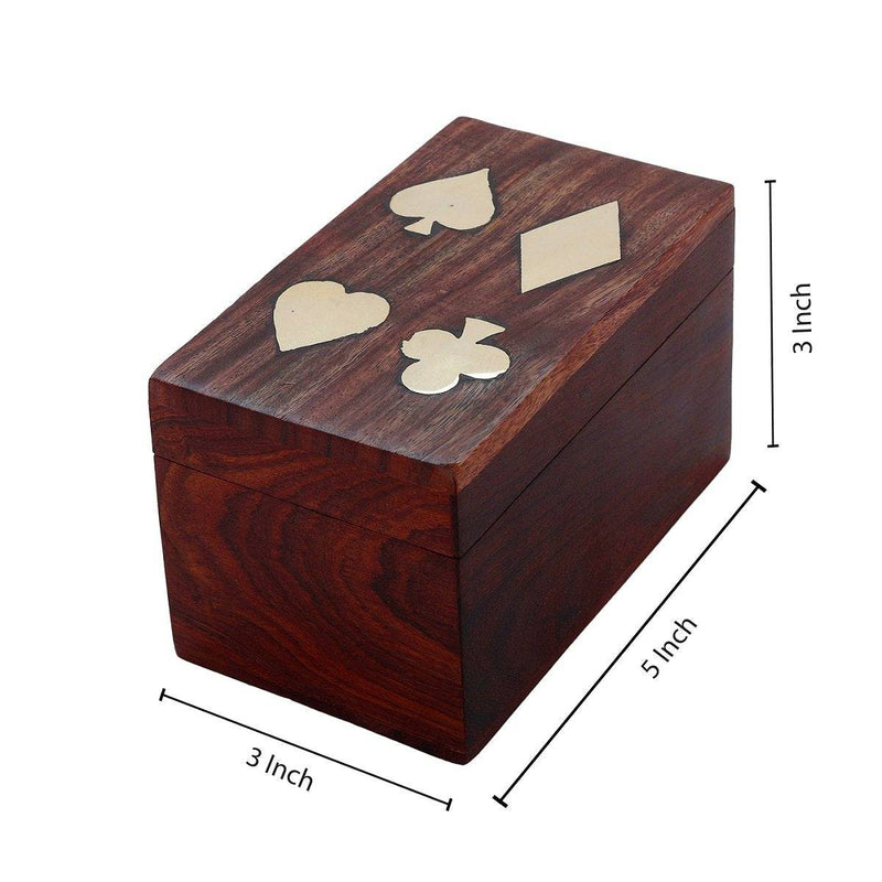 Buy Playing Cards Set of 2 in Handmade Antique Wooden Storage Box | Shop Verified Sustainable Learning & Educational Toys on Brown Living™