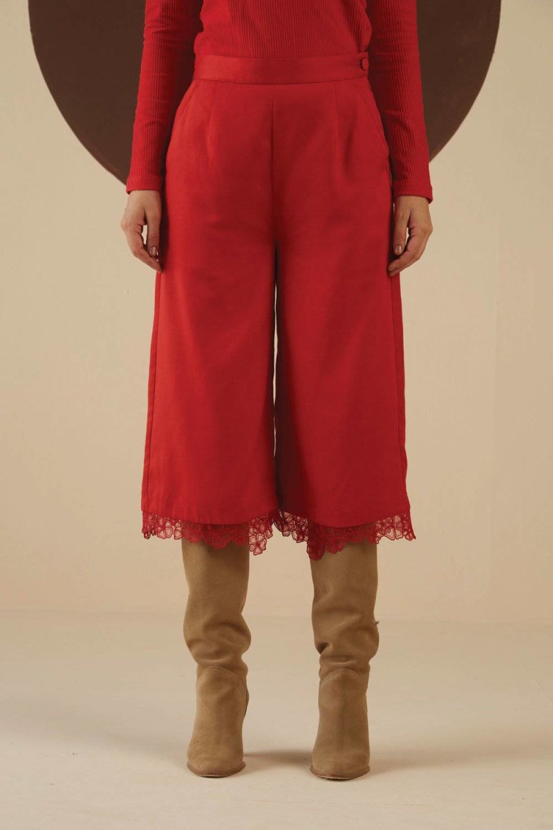 Buy Ashley Solid Culottes | Shop Verified Sustainable Womens Trousers on Brown Living™