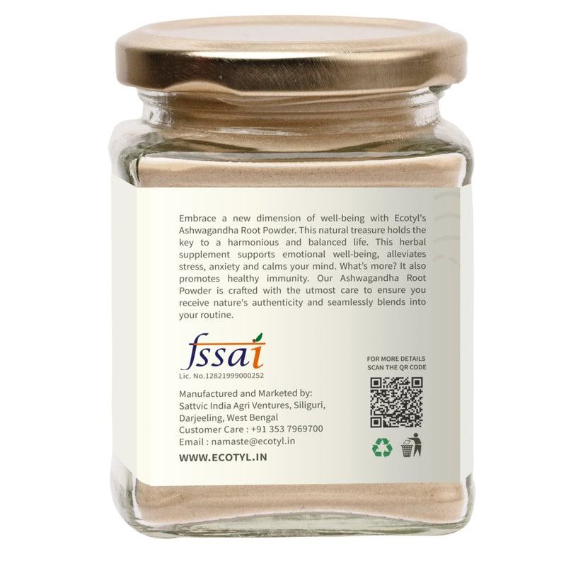 Buy Ashwagandha Root Powder for Mental Well Being | 100g | Shop Verified Sustainable Powder Drink Mixes on Brown Living™