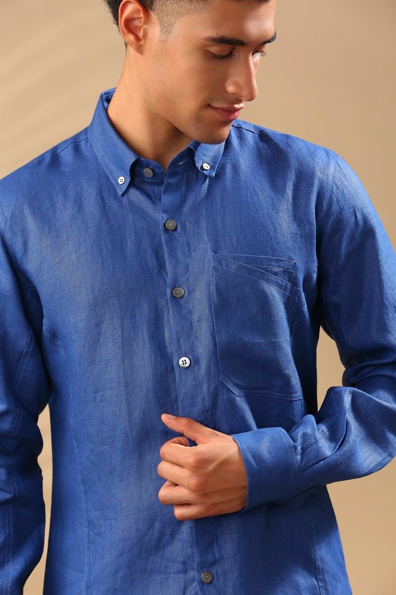 Buy Aspen Button Down Shirt - Blue | Shop Verified Sustainable Mens Shirt on Brown Living™