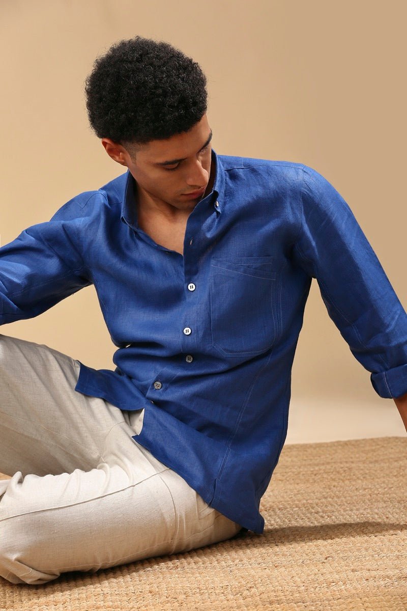 Buy Aspen Button Down Shirt - Blue | Shop Verified Sustainable Mens Shirt on Brown Living™