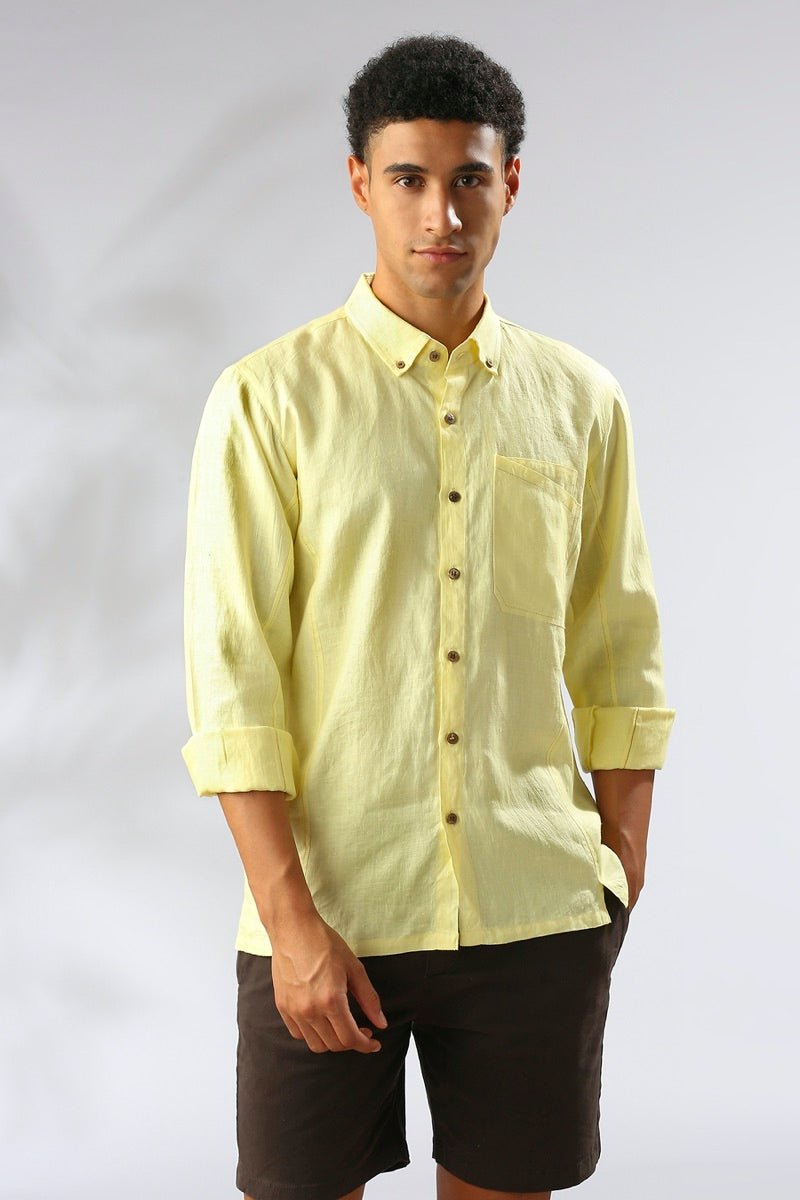 Buy Aspen Button Down Shirt - Yellow | Shop Verified Sustainable Mens Shirt on Brown Living™