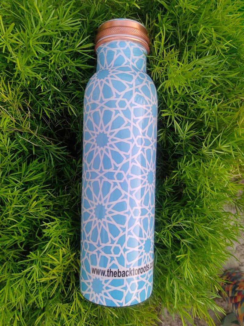 Buy Ayurvedic Copper Bottle | Printed | 1 Ltr. | Shop Verified Sustainable Bottles & Sippers on Brown Living™