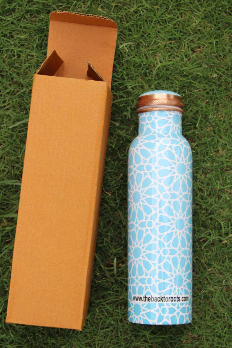 Buy Ayurvedic Copper Bottle | Printed | 1 Ltr. | Shop Verified Sustainable Bottles & Sippers on Brown Living™