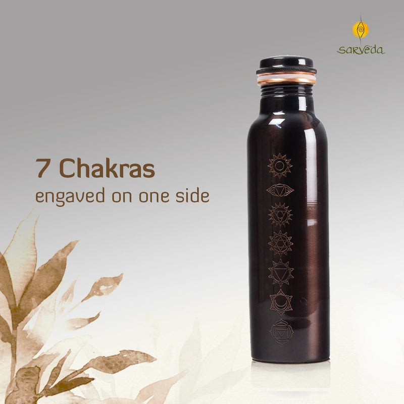 Buy Ayurvedic Copper Bottle Vintage & Plain | Be here now with 7 Chakras Vintage | Shop Verified Sustainable Bottles & Sippers on Brown Living™